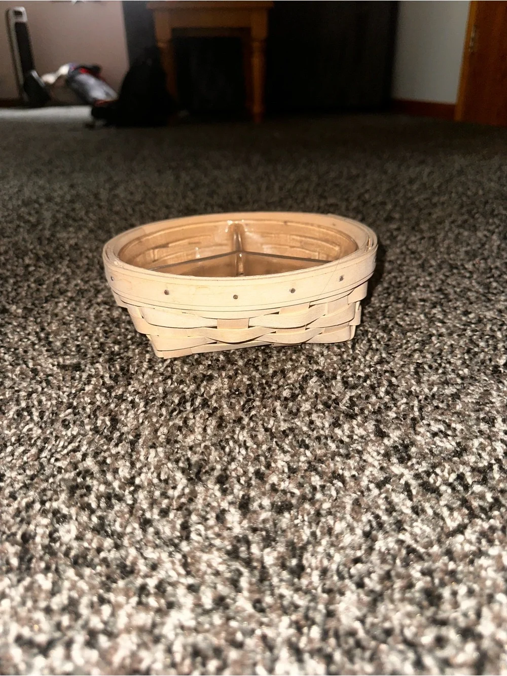 longaberger small white circular basket